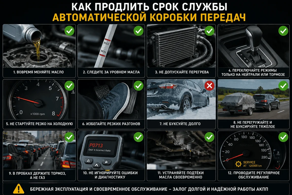 Как продлить срок службы автоматической коробки передач