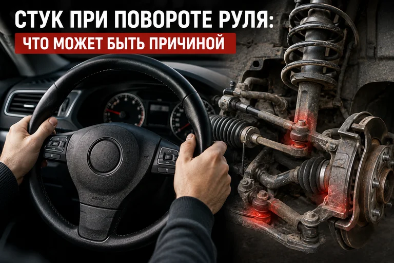 Стук при повороте руля: что может быть причиной
