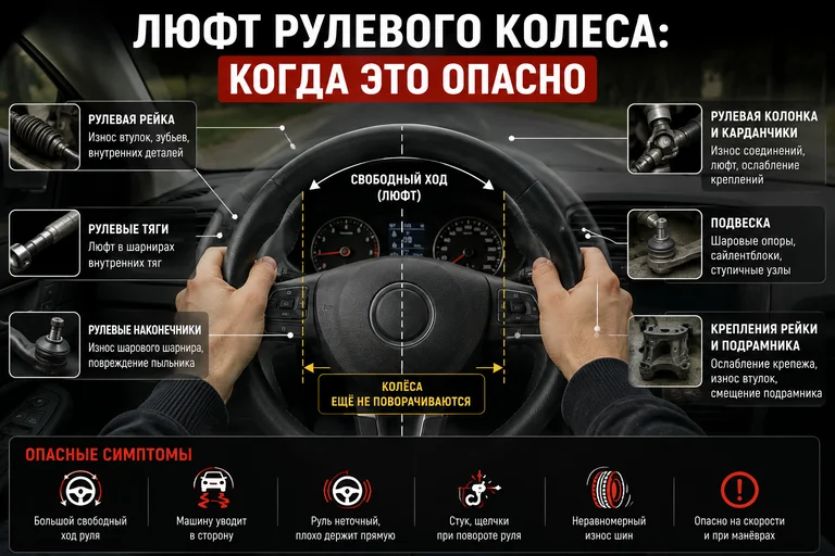 Люфт рулевого колеса: когда это опасно
