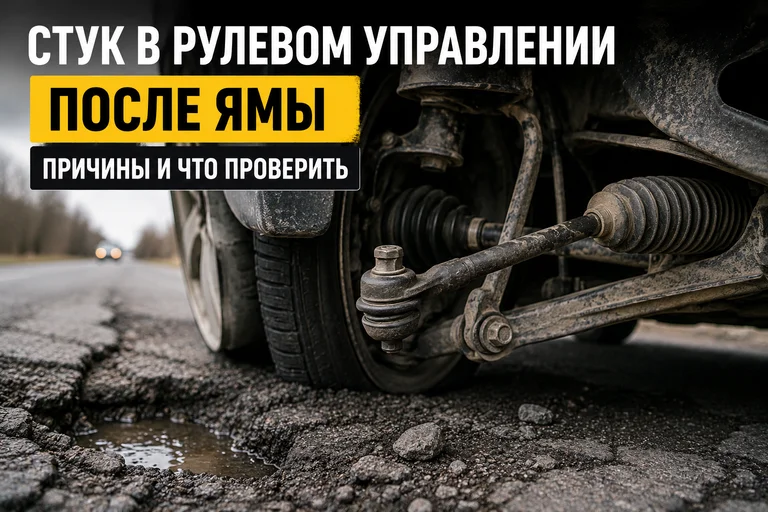 Почему после ямы появился стук в рулевом управлении