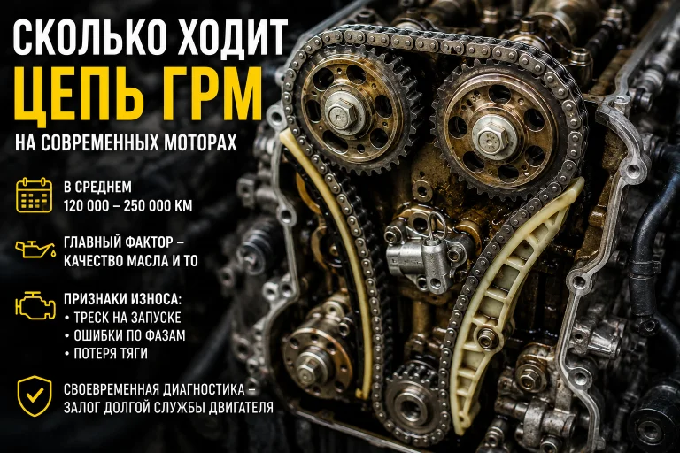 Сколько ходит цепь ГРМ на современных моторах