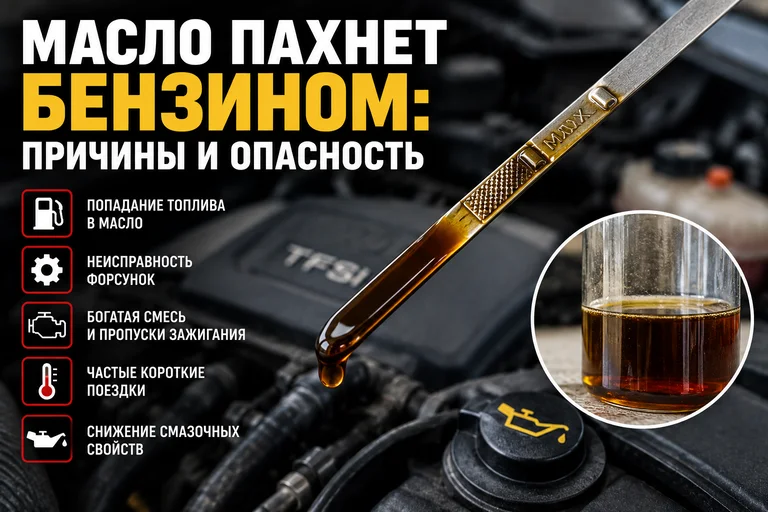 Масло пахнет бензином: причины и опасность