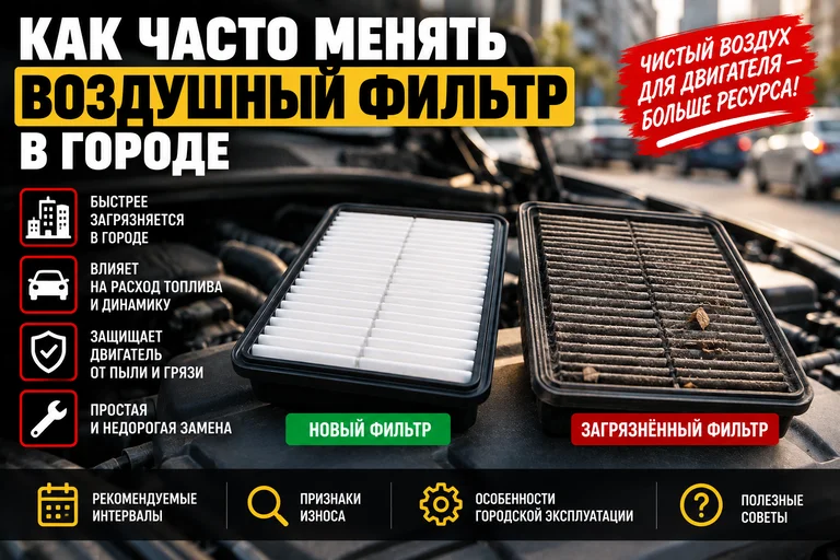 Как часто менять воздушный фильтр в городе