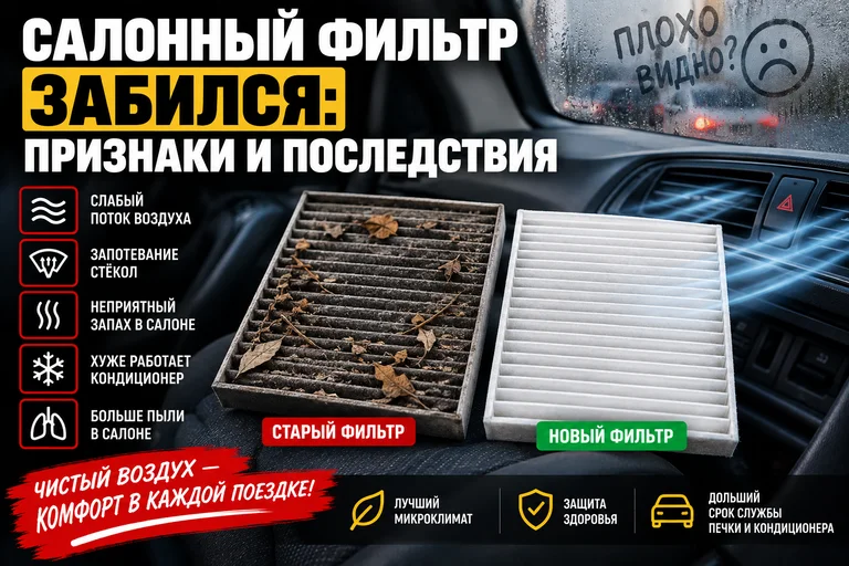 Салонный фильтр забился: признаки и последствия