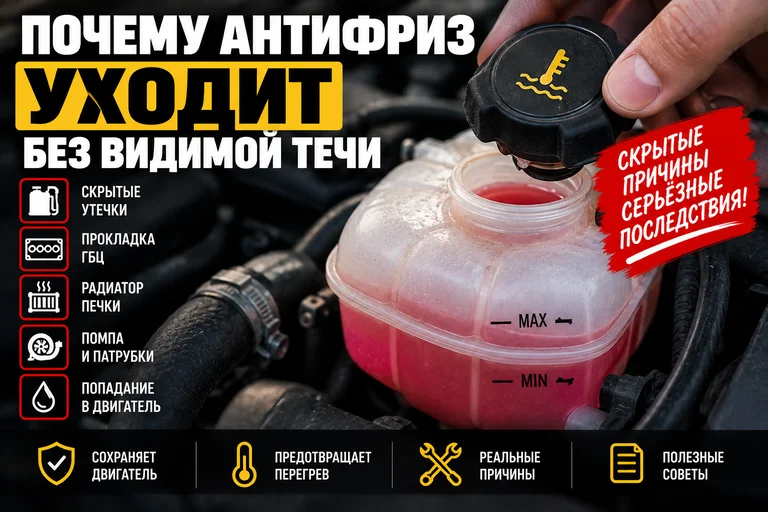Почему антифриз уходит без видимой течи