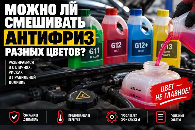 Можно ли смешивать антифриз разных цветов